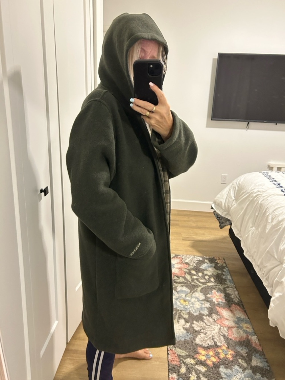 Vintage Woolrich Long Hooded Wool Coat | Size Large - Picture 14 of 16
